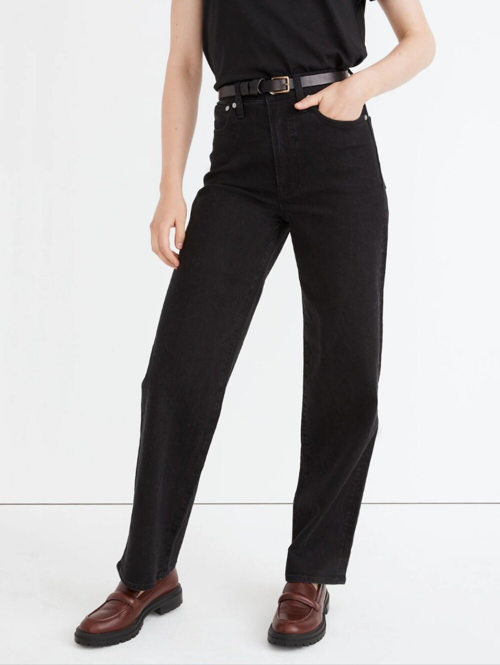 Madewell The Perfect Vintage Wide Leg Jean Black Size 27 Belmere Wash High Rise